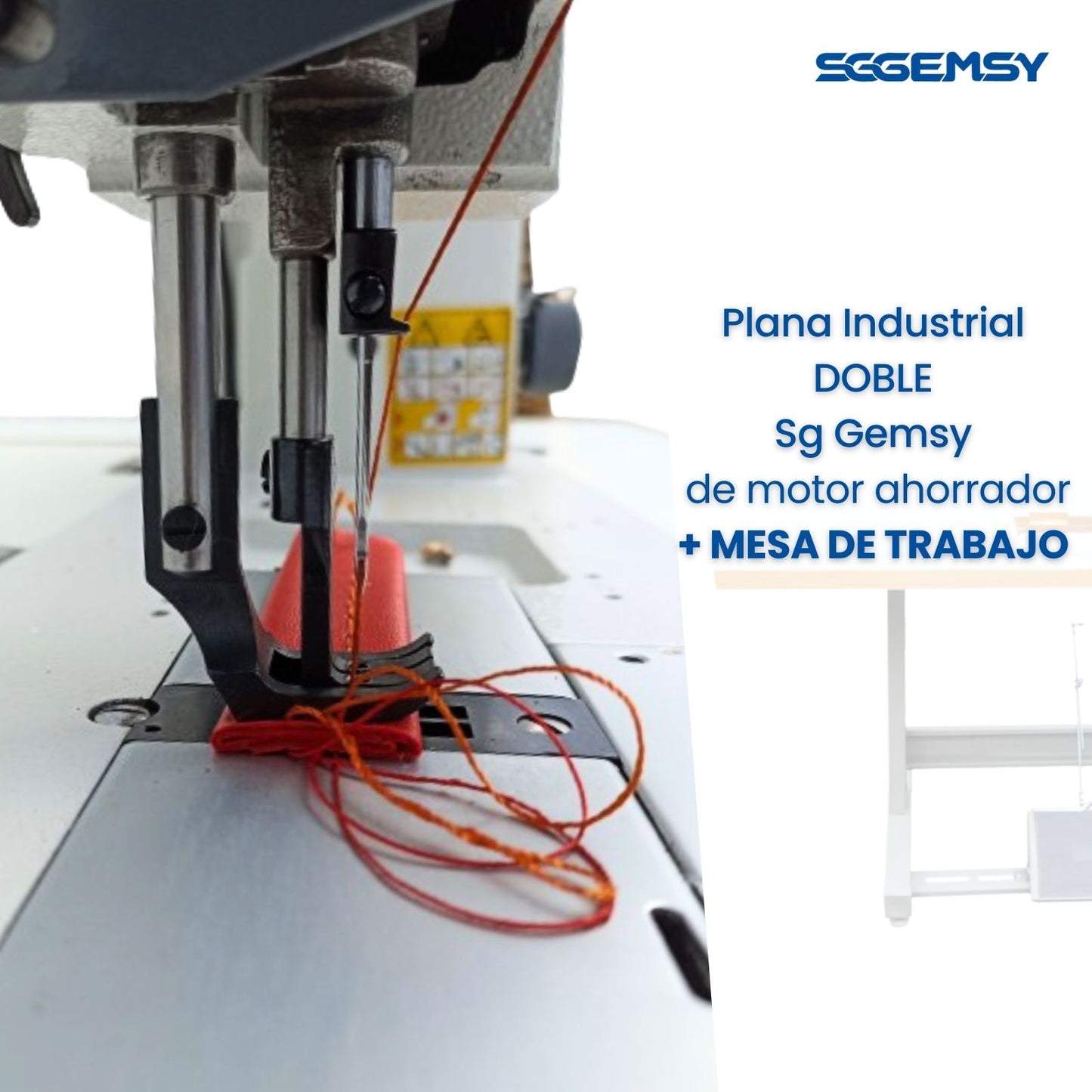 Máquina de coser doble industrial SGgemsy, rendimiento profesional