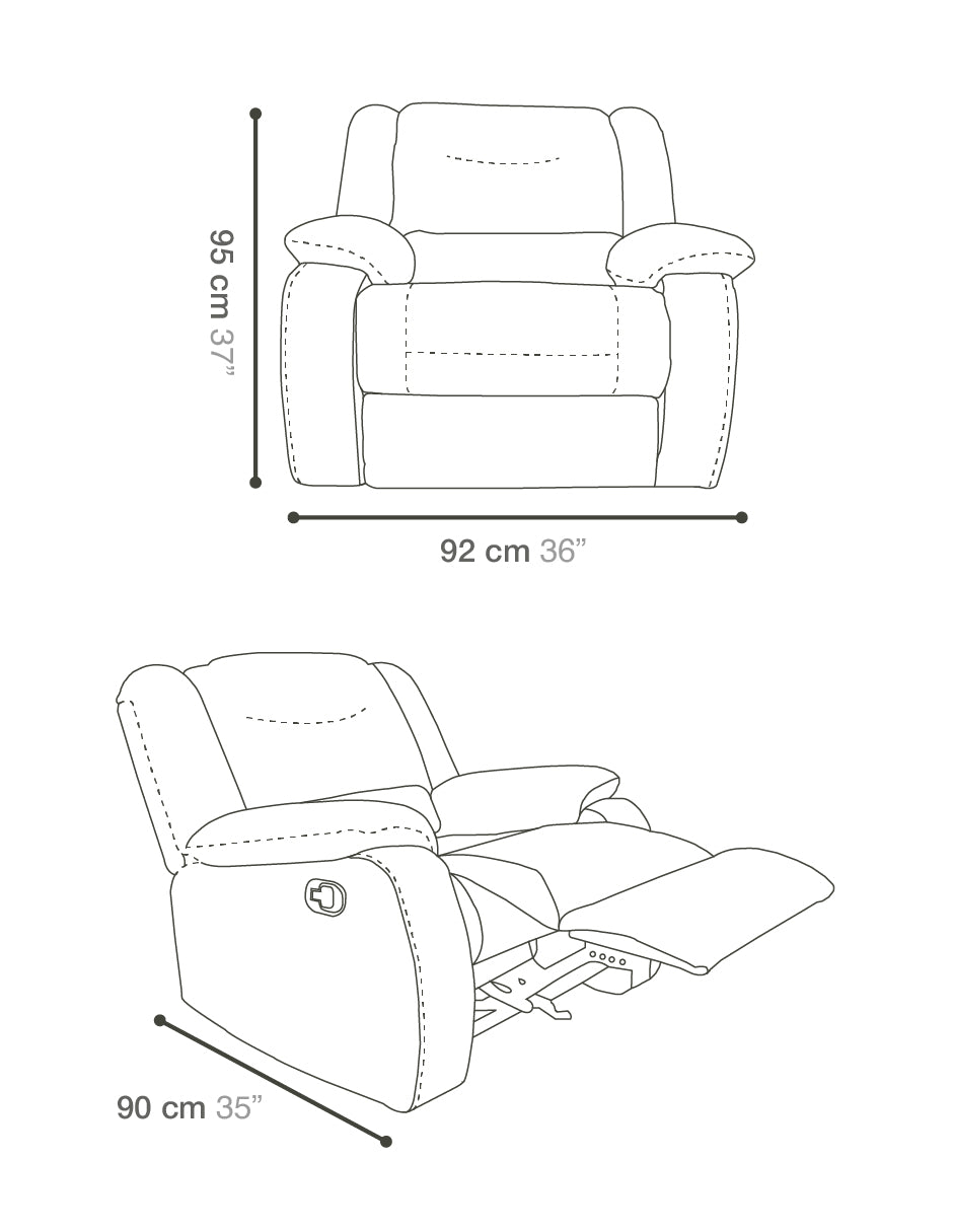 Sillón Reclinable Modelo Liam +USB +C